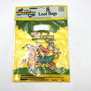 Vintage 1985 Wuzzles 8 Loot Bags Disney Hasbro- NEW SEALED